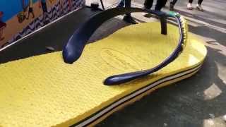 Kala Ghoda Arts Festival In Mumbai India 2015 | Huge Yellow Slipper | HD Video screenshot 5