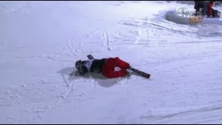 Aaron Blunck Crashes in Worlds Ski Pipe - USSA Network