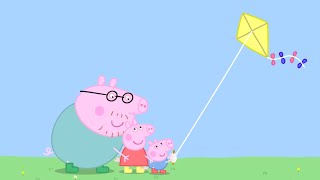 Daddy Pig Teaches Peppa and George How to Fly a Kite