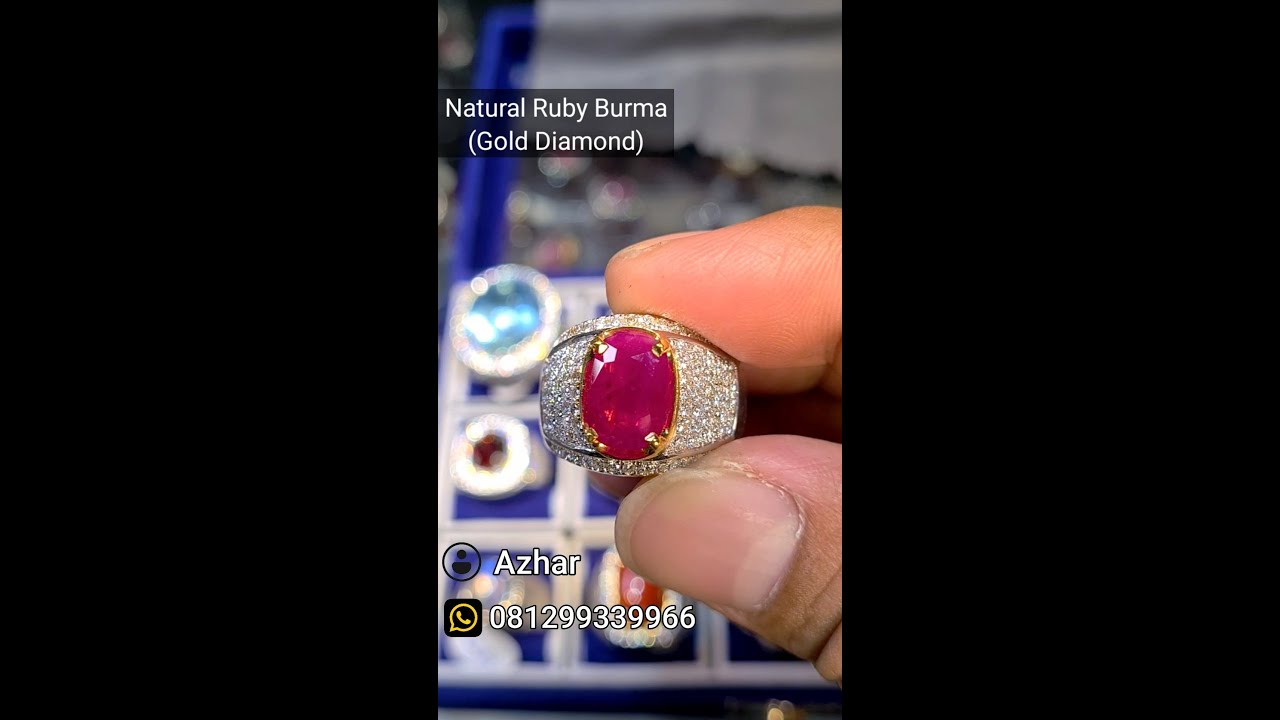 PERMATA WAW... RUBY BURMA 3.01 CT GOLD DIAMOND HARGA 90 JUTA || AZHAR GEMSTORE