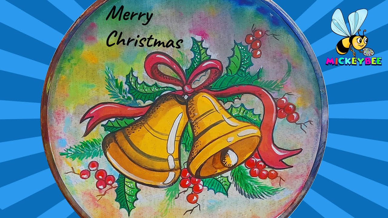 Christmas bells with red ribbon