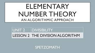 02-02: The Division Algorithm