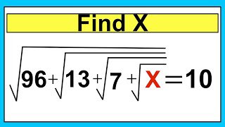 Nice Square Root Math Simplification |Find the Value of X