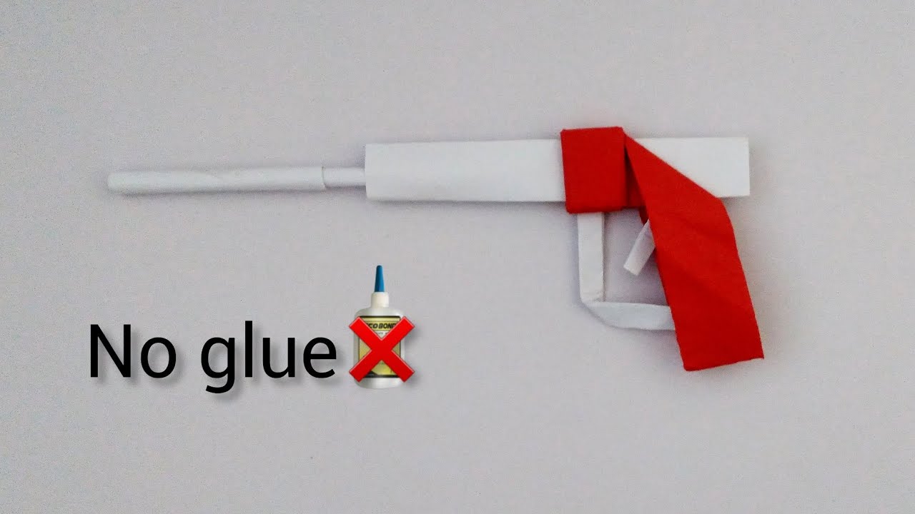 Step By Step Easy Paper Gun Origami Gun/How to Make Silenced Gun with Paper/Easy Origami Crafts