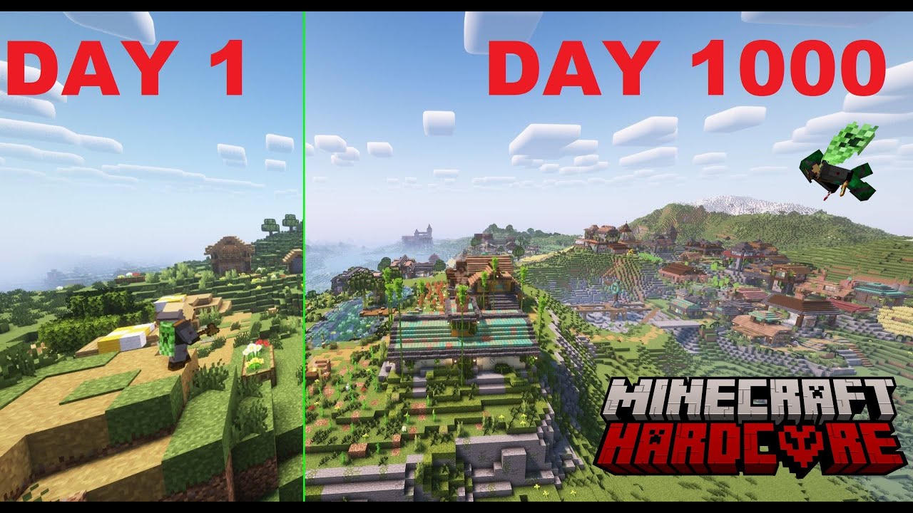 I SURVIVED 1000 DAYS IN HARDCORE MINECRAFT FOREVER WORLD - THE MOVIE ...