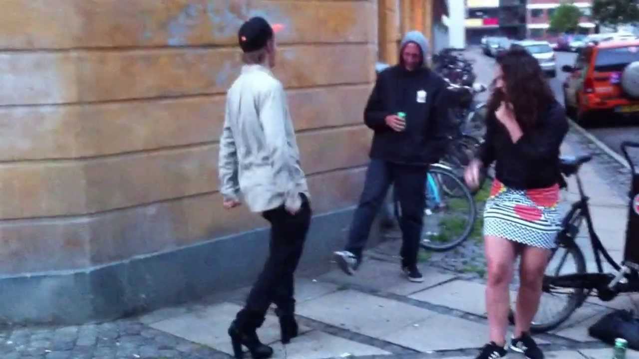 Skateboarding in high heels YouTube