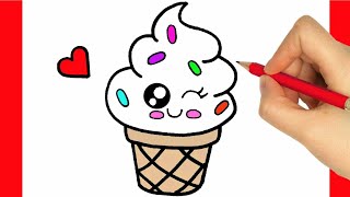 COME DISEGNARE UN GELATO KAWAII