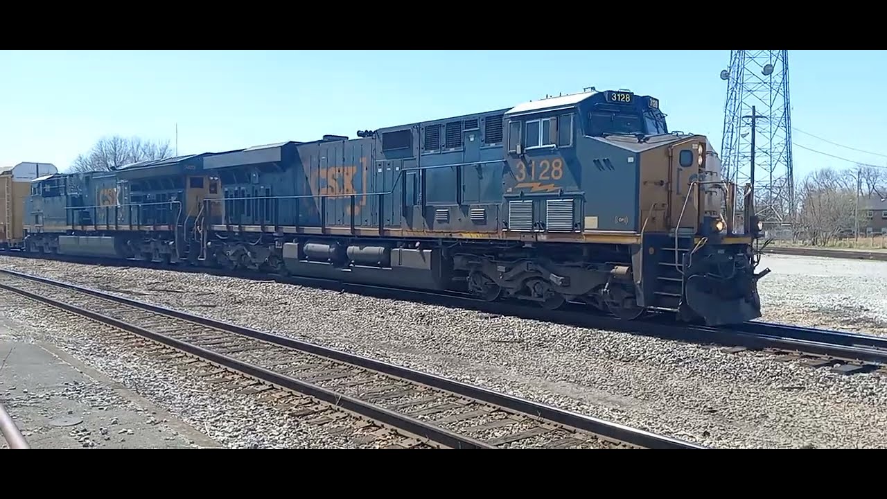 CSX Q202 with CSX 3128 ES44AC and CSX 3433 ET44AH - YouTube