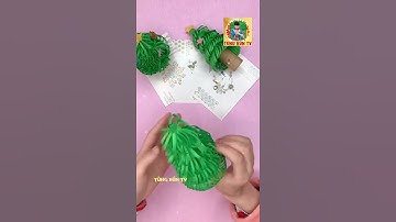 Hand made - Make a simple Christmas tree - Làm cây thông đơn giản từ giấy màu #tungbuntv  #shorts