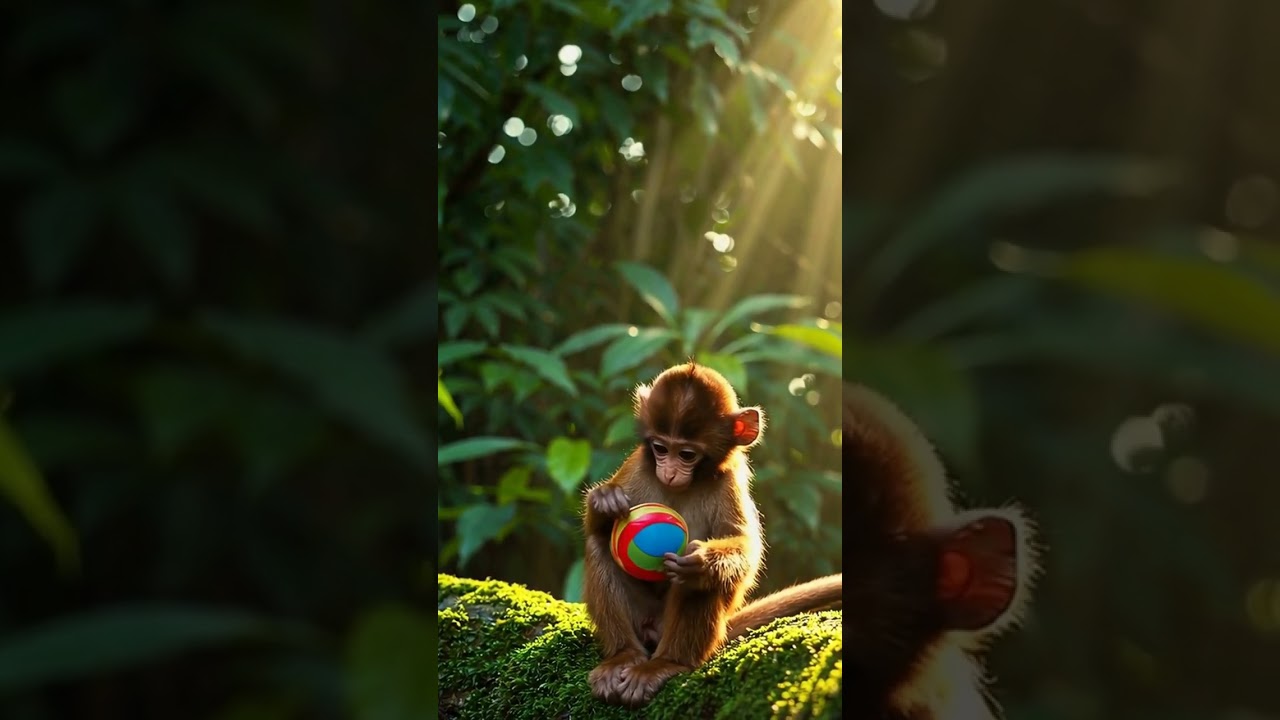 Curious Monkey Drummer Enjoys a Casual Jam