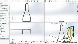 Wire bracket in SolidWorks | Swept, Extruded, Revolve features | Дротова скоба в SolidWorks