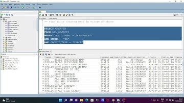 How to Find Table Created Date in Oracle