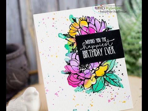 Houses Built of Cards    Distress Ink Watercolor Flowers