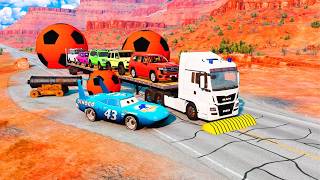 Reborn Cars Climb the Flatbeds 🚗🔥 Survive Obstacles → Final Train Crash! (LIVE)