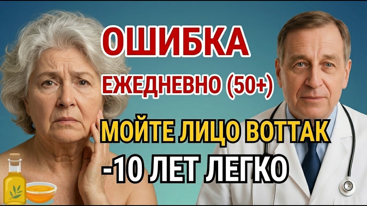 Пожилые, ОШИБКА при умывании лица, которая старит вас на 10 лет | Кожный барьер, против морщин