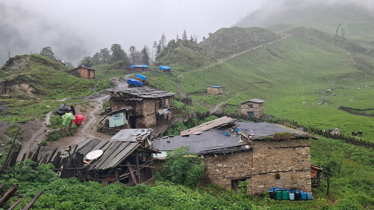 The Naturally Beautiful Rural Village Life During the Rain | All Season Compilation Video In Nepal |