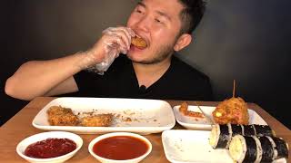 Asmr mukbang tempura+ham cheese+kimbap ...