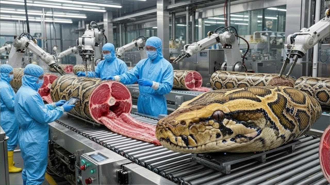 Inside the Modern Snake Meat Factory 😱 | The Insane Process You’ve Never Seen Before