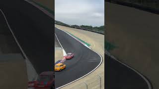 Saloon Slip N Slide on Turn 6. montereycarweek lagunaseca minicooper