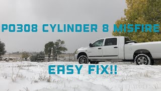PO308 Cylinder 8 Misfire Easy Fix! - 2008 Dodge Ram 1500 Mega Cab 5.7L Hemi
