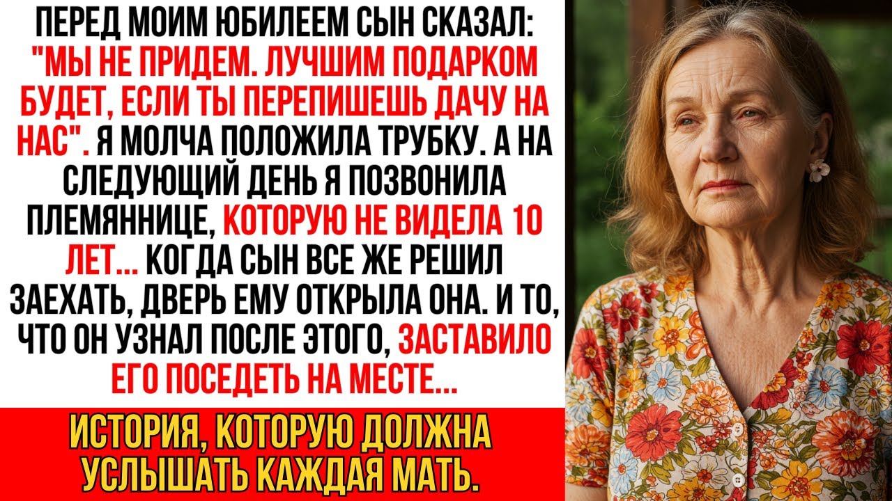 На мой юбилей сын сказал: «Мы не придем. Сначала перепиши на нас дачу». И тогда я...