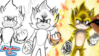 I drew SUPER SONIC from SONIC 2 the movie in the MultiTouch PenDisplay XPPen Artist Pro || draw me a