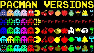 Pac-Man Comparison Evolution 72 Versions - Gameplay Sprites Deaths