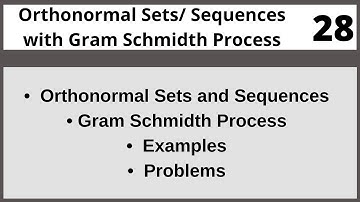 Gram Smith Process for Orthonormal Sets and Sequences in Hindi Urdu  MTH327 LECTURE 28