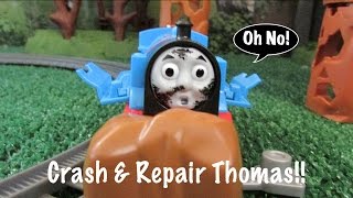 Thomas & Friends Toy Train-Trackmaster Crash & Repair Thomas In Action