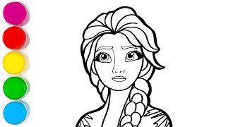 Frozen Elsa Drawing and Painting, Coloring Book Pages