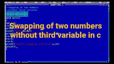 Swapping of two numbers without using third variable in c (Hindi)