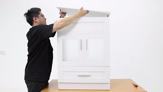 How to Install 24 Inch White Bathroom Vanity And Mirror | Floor Cabinet For Home in 2022