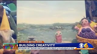 Art teacher gets creative at home