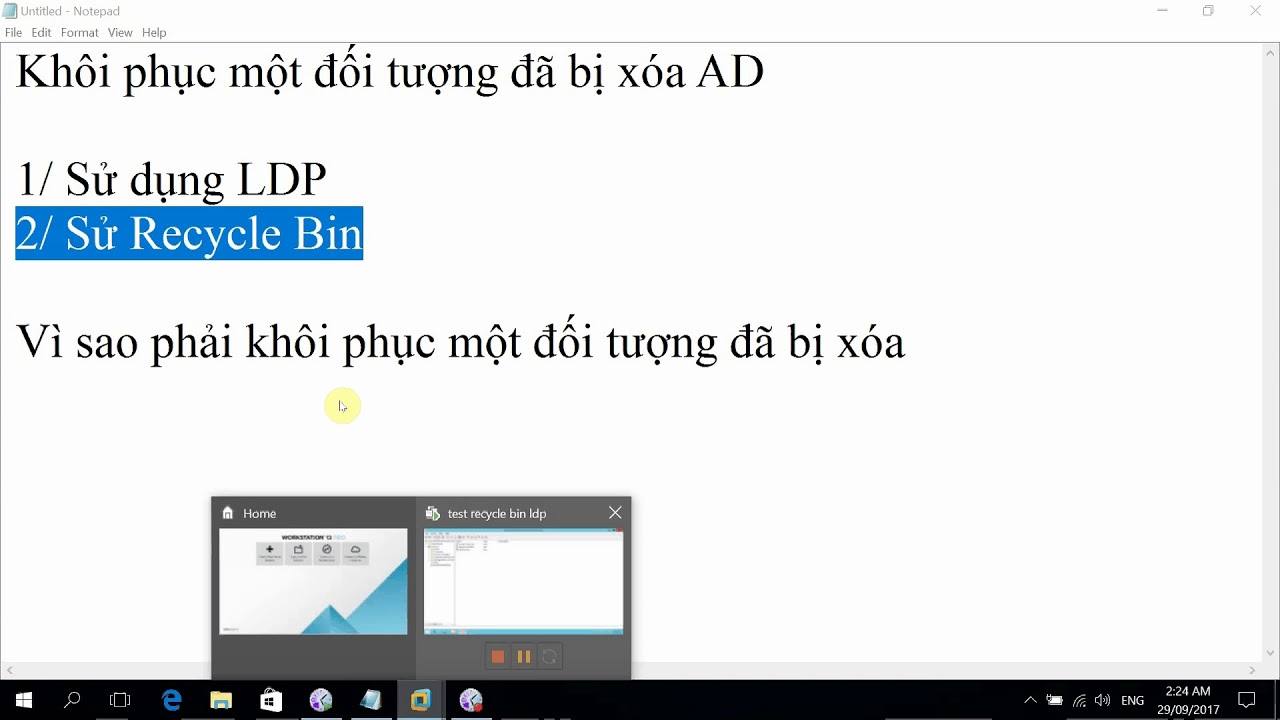 Computer Science - Recover deleted Active Directory Objects