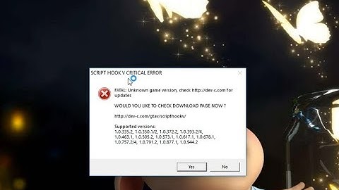 [GTA5]Hướng dẫn sửa lỗi SCRIPT HOOK V CRITICAL ERROR!