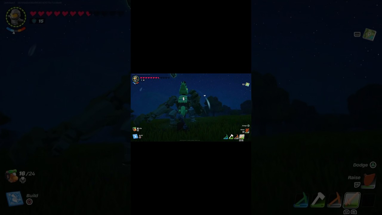 Defeating my first brute in Lego Fortnite