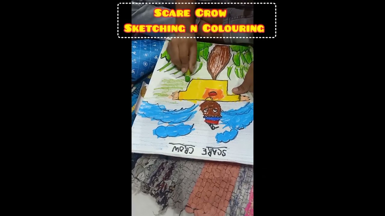 Scare Crow drawing n colouring