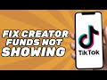 How to Fix Tiktok Creator Fund Not Showing Up/Working (2024)