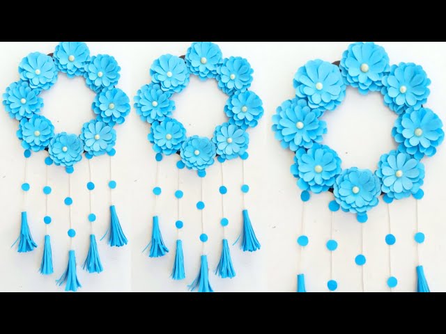 wall hanging craft ideas | wall hanging | diy wall hanging | home decorating ideas | paper flowers class=