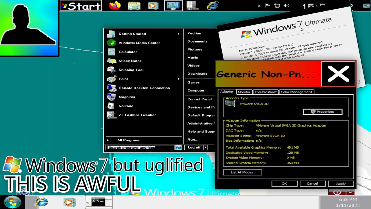 I Created the ACTUAL ugliest and most unusable Windows 7 VM possible ...