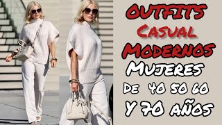 OUTFITS CASUAL MODERNOS 2022 PARA MUJERES MADURAS DE 40 50 60 Y 7O AÑOS  MODA SEÑORAS MODERNAS - YouTube