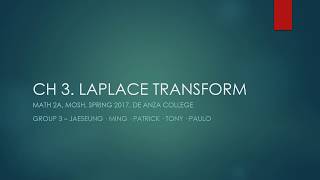 Mosh 2A Chapter 3 Laplace Transform