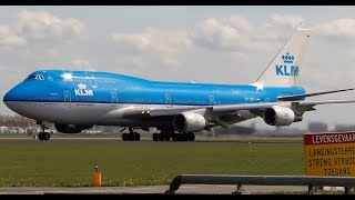 KLM Boeing 747-400 Stunning Close Up Takeoff from Amsterdam!