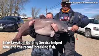 WATCH: Boy Catches Giant 67-Pound Catfish, Sets State Record