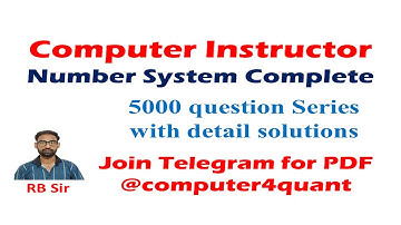 Computer Instructor | Number System Complete | 5000 Questions | Rajasthan computer teacher