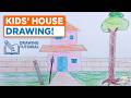 Easy Kids House Drawing 🏠 Step-by-Step Tutorial #sketch #pendrawing #pencildrawing #kidsdrawing