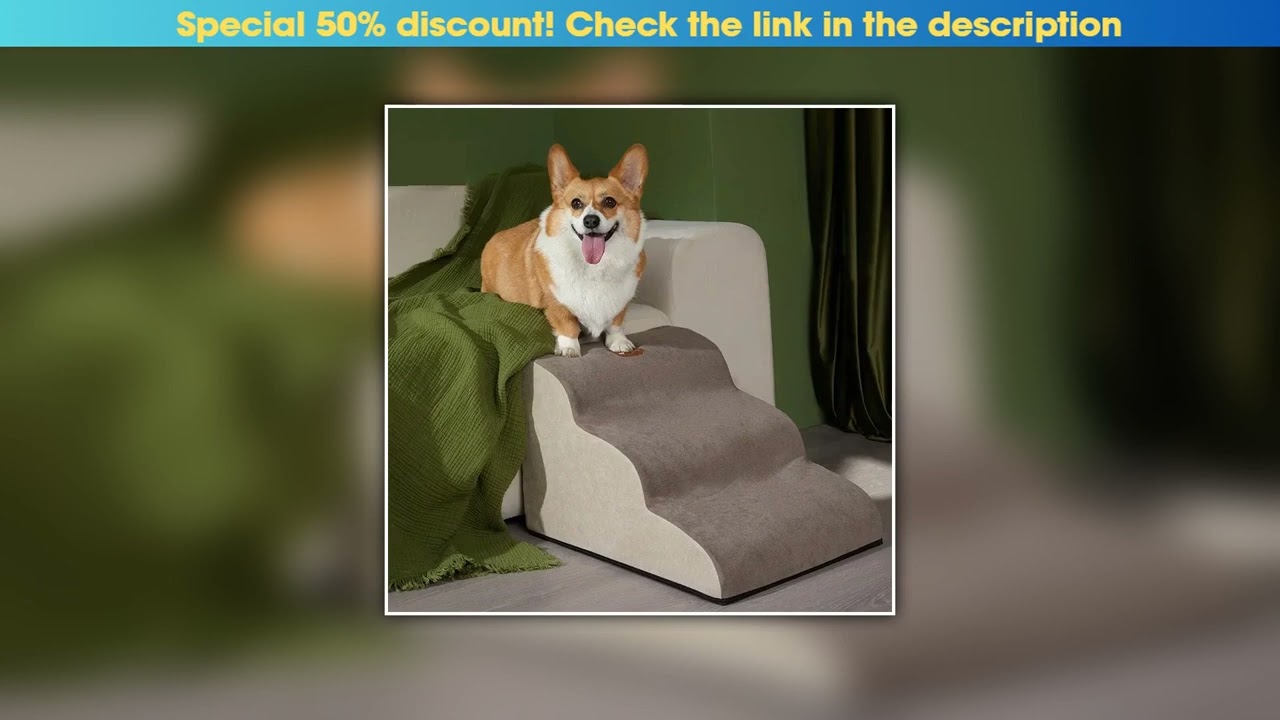Get Dog House Dog Stairs Pet 3 Steps Stairs for Small Dog Cat Pet Ramp Ladder Anti-slip Removable D