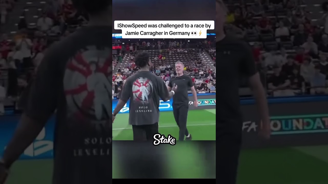 IShowSpeed races Jamie Carragher 👀⚡️