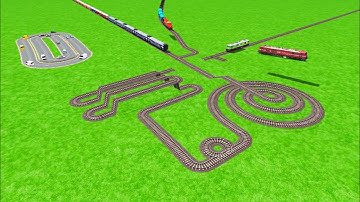 MOST DANGEROUS TRAINS CROSSING FROM BUMPY RAILROAD TRACK ZIG  ZAG CIRCLES TRACK RAILWORK/Train Video