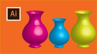 How to make a 3d flower pot in illustrator.
